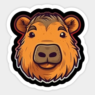 Capybara lover. Cartoon illustration Sticker